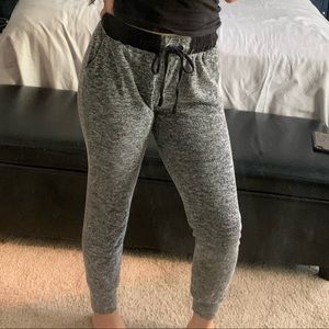 Black and gray sweatpants